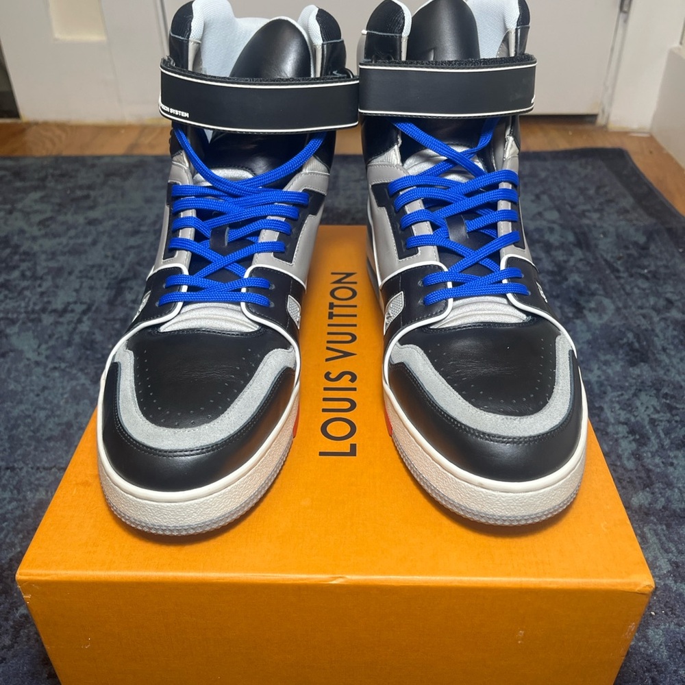 Louis Vuitton LV Trainer Sneaker Boot High Black  Sz UK 9.5 New With Box RARE